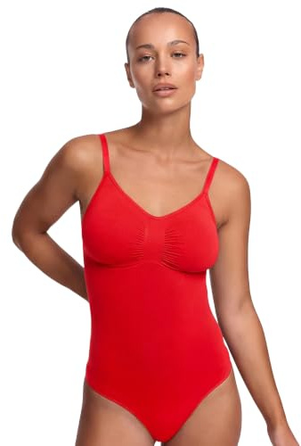 CFab Shapewear Damen Bauchweg Body mit Slip und starken Formzonen | Body Shaper Damen mit Open Bust Design verstellbaren Trägern und Druckknopfverschluss für glatte Looks mit freier BH Auswahl.