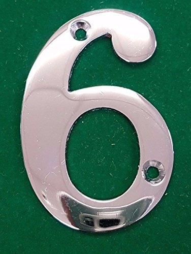 3 Polished Chrome NO:6 House Door Number