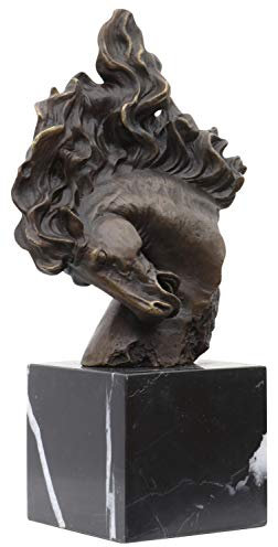 aubaho Bronzeskulptur Pferd Bronze Figur Statue Bronzefigur Skulptur im Antik-Stil 30cm