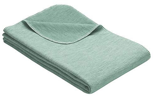 Ibena Lausanne Kinderdecke 70x100 cm - Babydecke türkis aus Biobaumwolle, Baumwolldecke für Babys angenehm leicht und kuschelig, Made in Germany