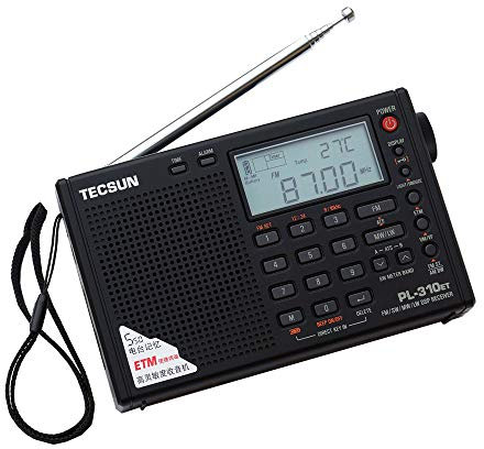 Tecsun PL310ET Portable Digital Alarm Clock Radio FM stereo/SW/MW/LW DSP Multi Band Receiver (Black)