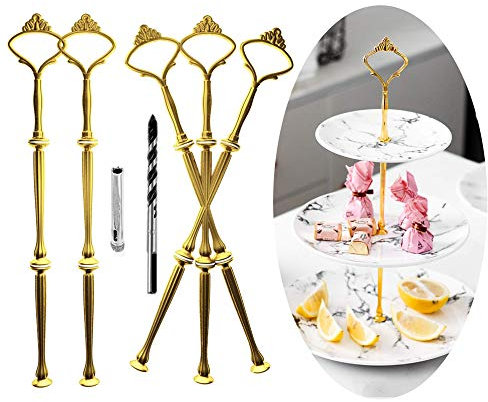 Anyasen etageren stangen Set Gold Etagere bausatz Etagere etagen etageren stäbe Etagere bausatz Stange für Etagere metallstangen für Etagere (Krone, Gold, 5 Pack)