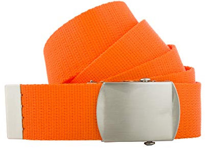 shenky Bandgürtel | 4cm Breite | Nylon Gürtel mit Gürtelschnalle | Herrengürtel | Canvas | Schnalle | Damengürtel | Koppelgürtel | Nylongürtel | Outdoor Militär | 140cm | Orange