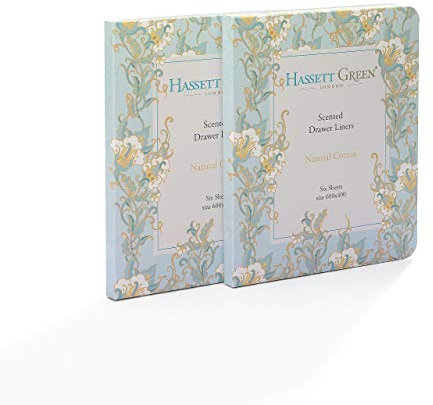 Hassett Green London Schubladeneinlagen natürliche Baumwoll Duft nach Rose Jasmin und Gardenien 600 x 400 mm 2 Packungen mit 6 Bögen