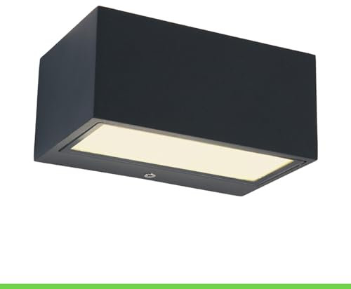LED-Außenwandleuchte GEMINI, moderne Wandlampe aus Aluminium in Anthrazit, Wandleuchte,10,5 Watt, 700 Lumen, Lichtfarbe 3000 Kelvin, eckige Außenleuchte m. Up&Down-Effekt,wetterfeste Außenlampe