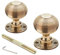 A.B Hardware Antique Style Solid Brass Beehive Door Knobs Aged Brass Finish