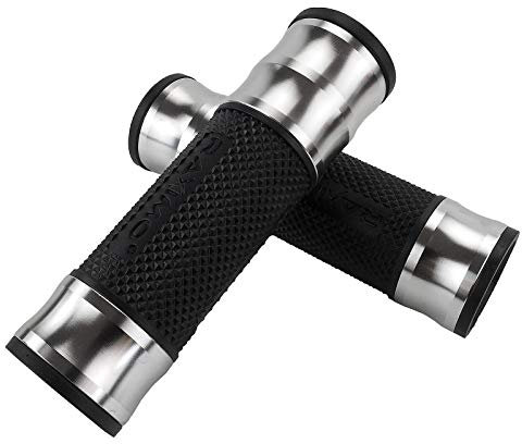 CNC Alu Lenkergriffe Set Raximo für 22mm Lenker Silber