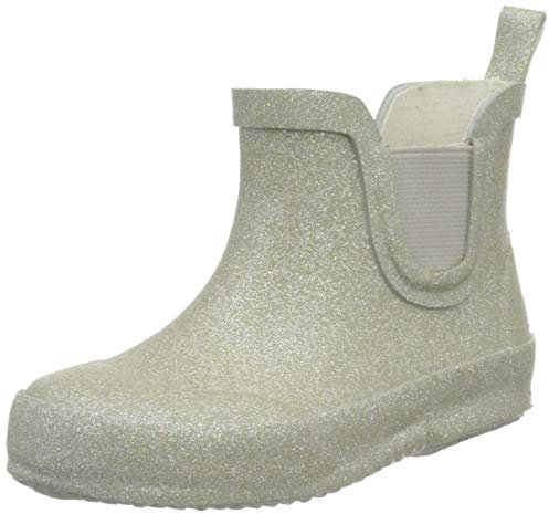 CeLaVi Short Wellies with Glitter, Stivali da Pioggia Unisex-Bambini, Silver, 19 EU
