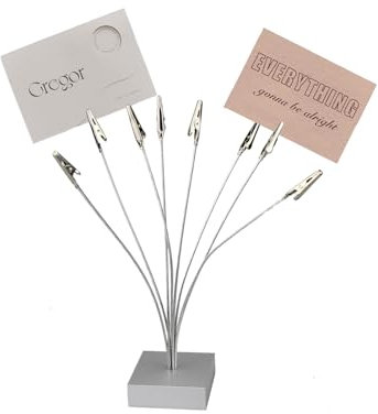 Xinally 1 Stück Desktop Fotohalter Bilderständer mit 8 Metallklammern Klemmen