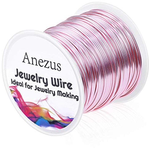 Jewelry Wire for Jewelry Making, Anezus Craft Wire Tarnish Resistant Copper Beading Wire for Jewelry Making Supplies and Crafting (Pink Rose Gold, 18 Gauge)