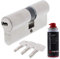 ToniTec Set aus ABUS Zylinderschloss als Doppelzylinder EC550 mit 3 Schlüssel Größe 30 70 mm + ToniTec Pflegespray