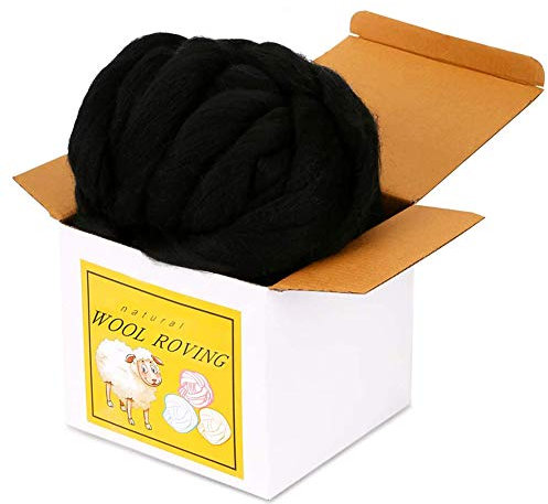 250g/8.82oz Roving Wool, Filzen Wolle, Weiche Filzwolle, Märchenwolle mit Box für Nadelfilzen Trockenfilzen Spinnen Handwerk