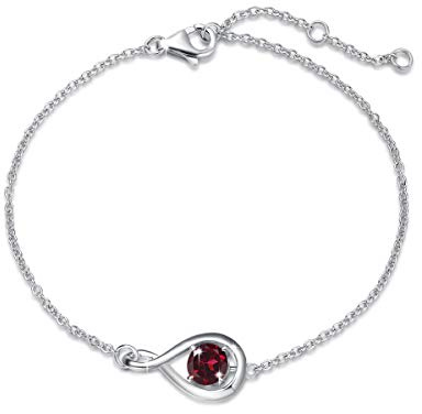 FANCIME Infinity Geburtsstein Armbänder Sterling Silber Schmuck für Damen | vergoldet Unendlichkeit Edelstein Armband feiner Schmuck Muttertag Weihnachten Jubiläums Geburtstag Geschenke für Frau Mama