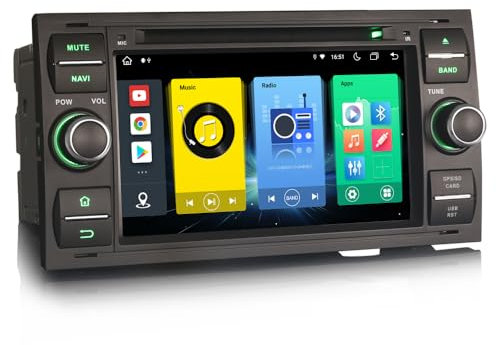 Erisin 8-Core Android 14 4GB+64GB Autoradio GPS Navigatore per Ford C-Max S-Max Focus Galaxy Kuga Connect Fiesta Transit 7 IPS Schermo tattile DVD Bluetooth 5.0 CarPlay Android Auto WiFi DSP