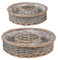 Decpero Pflanzring 2er Set/Holzspan/Weide / Ø30x8cm + Ø37x9cm / grau/mit Folie