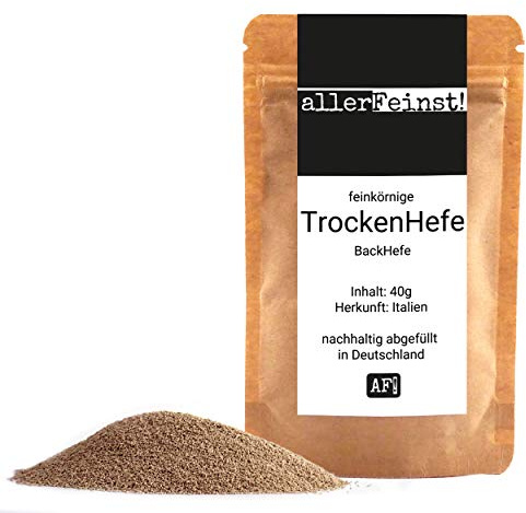 allerFeinst! - feinkörnige Premium Hefe Trockenhefe Backhefe Germ Yeast für z.B. Ciabatta, Pizzateig, Kuchen, Gebäck, uvm (40g)