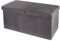 Baroni Home Faltbare Sitzbank, Aufbewahrungsbox, Pouf Hocker 76x38x38 cm, Samt (Grau)