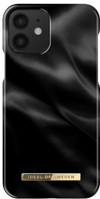 IDEAL OF SWEDEN Bedruckte Handyhülle, niedliches buntes Muster, schützende Abdeckung aus Hartplastik mit Mikrofaserfutter für das iPhone. Kompatibel mit iPhone 12 Mini (Black Satin)