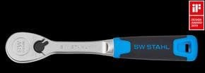 SW-Stahl 06093L Umschaltknarre 3/8 Zoll - High Torque 440 Nm Ratsche | Feinverzahnt mit 90 Zähnen, 202 mm Länge, Chrom-Vanadium-Stahl, ergonomischer 2-K-Griff, 4 Grad Schwenkwinkel