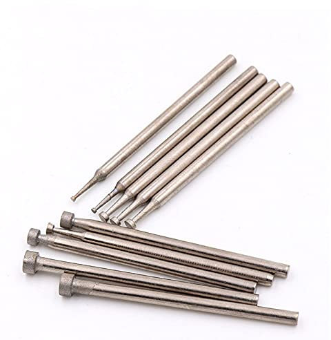 5pcs Diamond Burrs Bits Flat Polishing Grinding Head Drill Bit for Dremel Rotary Abrasive Tools E Needle Engraving Etching,1.0mm 5pcs