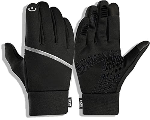 WFX Thermo-Winterhandschuhe für Kinder, Touchscreen, rutschfest, dick, warm, winddicht, Fahrradhandschuhe für Jungen und Mädchen, Größe 6–12, zum Laufen, Outdoor, Fußball, Sport, M, SCHWARZ