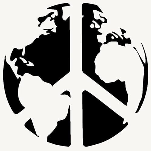myrockshirt Peace Peacezeichen Erde Welt Welt Zeichen 15cm FriedeAufkleber Sticker Autoaufkleber