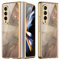 COQUE Galaxy Z Fold 4 5G Hülle,ultradünnes 9H Glas glänzend lackierte Handyhülle,Faltbare Handyhülle für Samsung Galaxy Z Fold 4 5G-Sekt