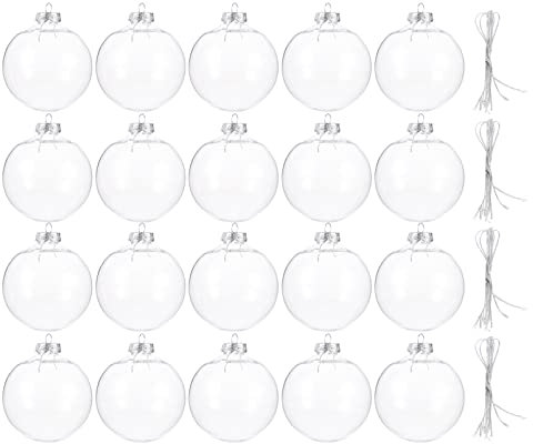 VANZACK Weihnachtsbaumanhänger Hängedeko Outdoor Transparenter Weihnachtsanhänger Hohle Dekoration Requisiten Urlaub Party Weihnachtsbaumschmuck 20 Stücke (8 cm) Christbaumkugeln