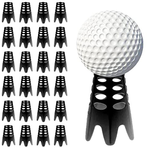 ORESDD Golf-Tees, 24 Stück, Schwarz, Kunststoff, Hochwertig, Flexibel, Einstellbare Höhe, Vielseitig