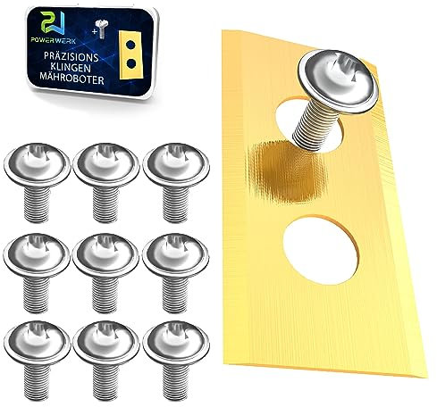 Power Werk® - 30 Stück Ersatzmesser für Mähroboter - Kompatibel mit WORX Landroid/LandXcape/Zoef/Einhell mit Schrauben - Universal Ersatzklingen - Rasenroboter Messer Messerset - 30 Stück