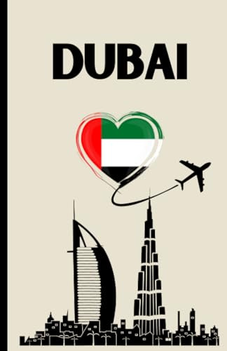 DUBAI NOTEBOOK, Journal, Travel Plans, City Notes, Cream & Black, 120 lined pages (8.5 x 5.5 inch), medium, matt finish.