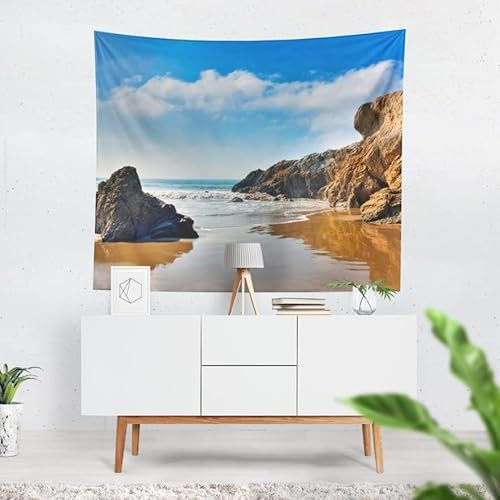 UNZYE Wandteppich Outdoor Tuch Wanddekoration Das Meer Wandbehang Foto Wandtuch Quote Lila 150x130cm
