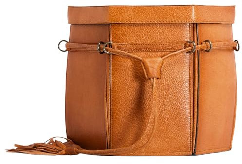 Frida's Wollhaus muud Evita XL handgefertigte Lederbox für Strick- und Häkelzubehör 2 Farben (Whisky)