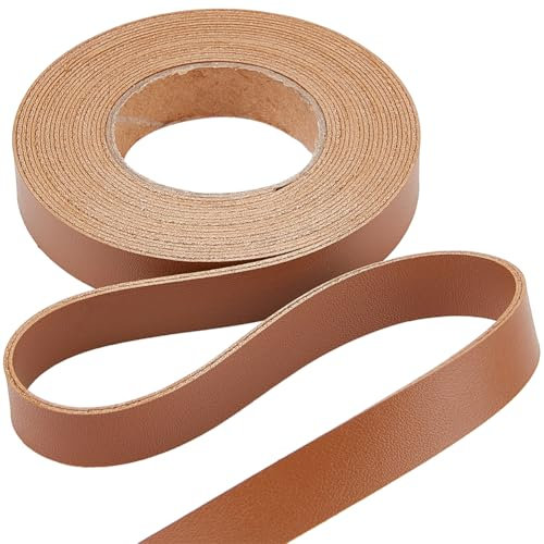 GORGECRAFT Flaches Lederband In Schokoladenbraun 12.5mm X 2m Doppelseitige Litschi-Lederstreifen 1.7mm Dicke Riemenschnüre Aus Kunstleder Geflochtene Fäden Zum Basteln Für Armbänder Schmuckherstellung