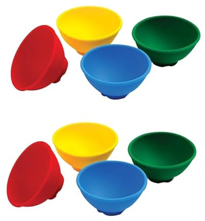 Cabilock 8 Piezas Platos De Condimentos Cuencos De Silicona Multicolor Cuenco De Autoalimentación Infantil Taza De Charcutería Plato De Salsa De Soja Irrompible Guarniciones De Inmersión