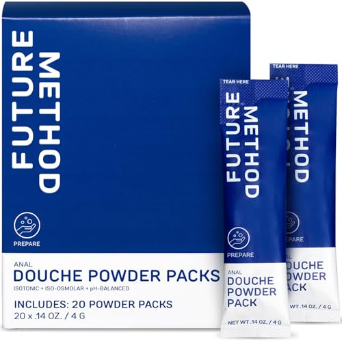 Future Method Anal Douche Powder, Reusable Beaker, pH Balanced (20 Pack)
