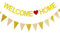 Glitzer Welcome Home Deko Girlande mit Wimpel,Willkommen Zuhause Girlande Gold,Welcome Back Banner,Herzlich Willkommen Girlande,Willkommen Zurück Schild für Baby Freund Familie Rückkehr Familienfeiern