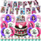 SWZY Monsters Theme Party Supplies, Monster Party Decorations,Banner Monsters Ballons Cake Toppers for Kids Birthday Party Supplies