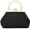 Vintage Stickerei Spitze Floral Clutch Geldbörse für Frauen formelle Abendtasche Kiss Lock Handtasche Hochzeit Cocktail Party Geldbörse, Schwarz