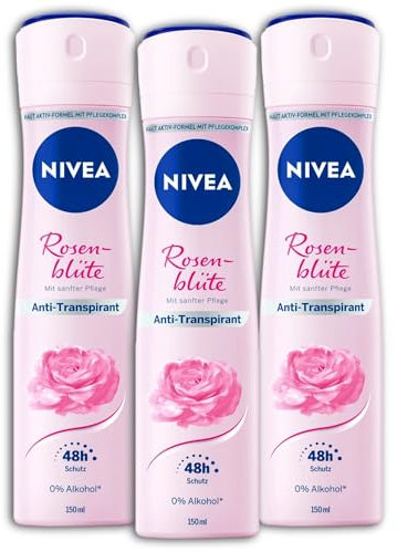 3 er Pack NIVEA Anti-Transpirant Spray Rosenblüte Deospray Deo 3 x 150 ml