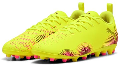 Puma Future 8 Play MG JR, Zapatillas de fútbol, Yellow Alert Black-Sun Struck, 38.5 EU