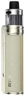 TVDC Voopoo Drag X2 Pod Kit, 5-80 W Adjustable, Display 0.96 TFT Screen, Battery Capacity 18650 * 1 (Not included), Sturdy and Stylish, 2ml Cartridge No Nicotine (Champagne Gold)