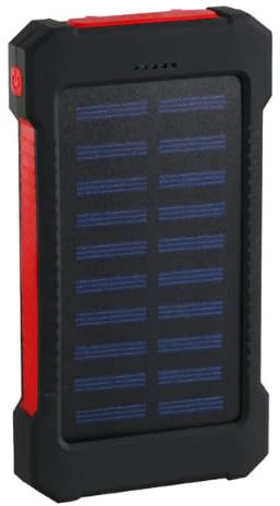 Solar Power Bank 20000 mAh Cargador Solar Impermeable 2 Puertos USB Cargador Externo Banco de energía para Xiaomi iPhone con luz LED - Rojo