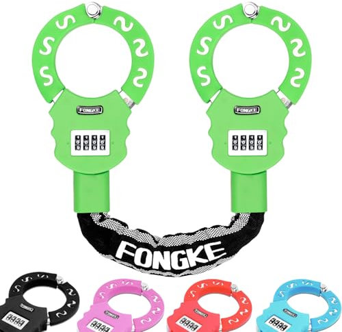 E Scooter Schloss Zahlenschloss, 8mm Handschellenschloss Ohne Schlüsse, Fahrradschloss Hohe Sicherheit, Anti-Diebstah Kabelschloss, Schloss für E Scooter Xiaomi, Segway Ninebot und Andere (Grün)