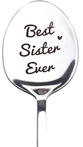 Best Sister Ever Spoon Gift for Sister Christmas Birthday Gifts for Tea Coffee Lover Gifts for Women Girls Big Little Sister Gift for Sister Birthday Presents for Soul Sister Gifts Spoons