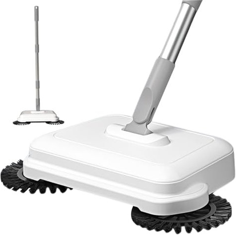 NIDONE Push Sweeper Floor Sweeper, 2-In-1 360° Rotating Hand Push Sweeper, High Efficient Carpet Sweeper With Long Handle, Hanging Manual Vacuum Sweeper For Home Office