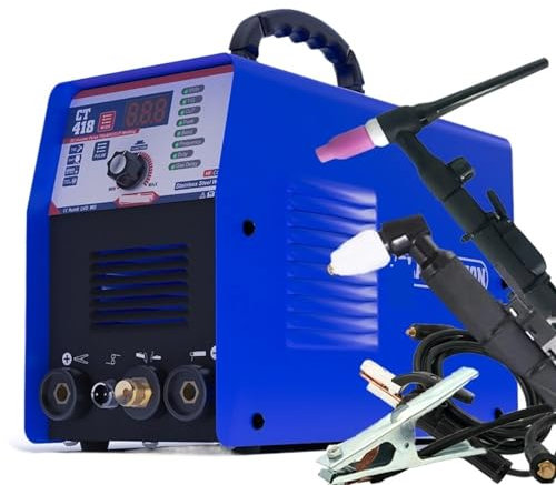 Plasma Cutting Machine, Plasma Welder 4 in1 Welding Machine CT418 TIG Cut MMA Pulse DC Inverter 220 IGBT Tig Welding Plasma Cutter for Metal