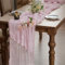 WAITER TREE Seihtuch-Tischläufer Käsetuch Chiffon Tischläufer Langer böhmischer Tischläufer Lange böhmische Tischläufer für Baby Baxi Dusche Hochzeit Geburtstag Party Dekoration