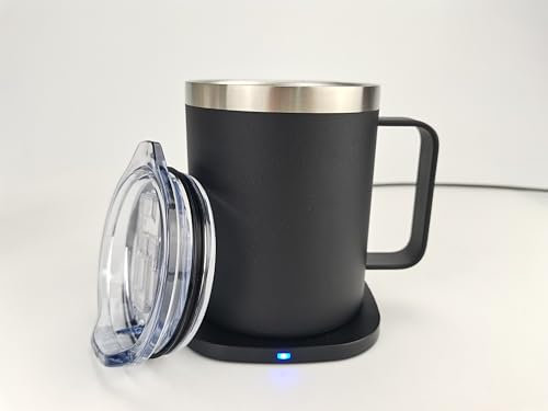 PYXISTIFY Smart 2 In 1 Multifunctional Coffee Mug Warmer & Wireless Charger with A Stylish Mug - Fast iPhone Charger – Portable Tea Warmer - Self Heating Mug For Desk – Office Gift for Men