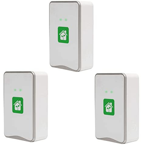 SAROAD 3 x Steckdosen-Luftreiniger, Generator mit negativen Ionen, Ionisator, ohne Filter, reinigt Allergene, Schadstoffe, Gerüche, EU-Stecker